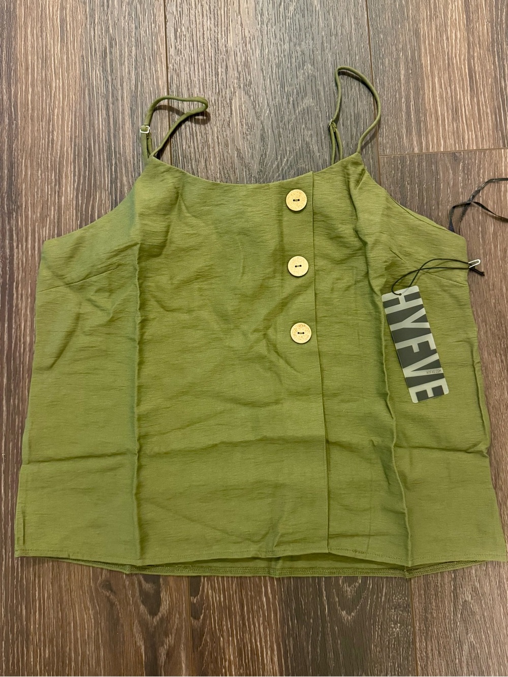 HYFVE Olive Green Button-Accent Cami Tank